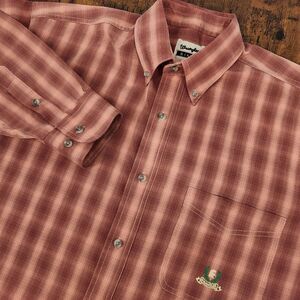 Wrangler Riata Mens Button Down Shirt Size Medium‎ Red Plaid Long Sleeve Western